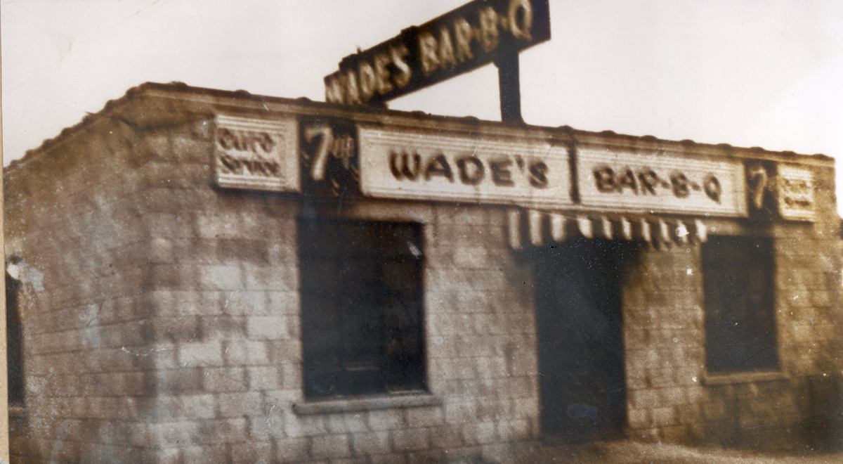 As business grew, Betty and Wade moved from the one room grocery store into a newly constructed cinder block building. Around this time Wade began preparing his delicious Pork Bar-B-Q over hickory wood everyday.